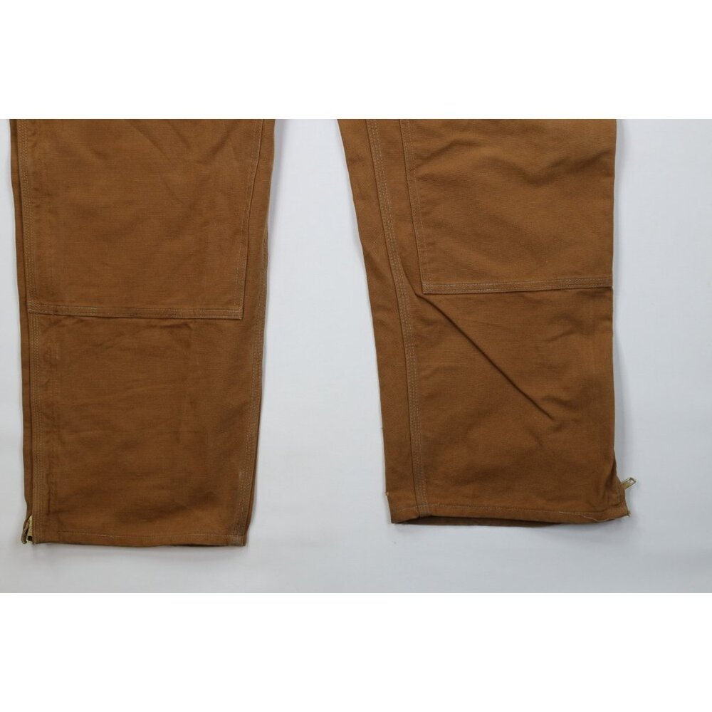 Vintage Y2K Carhartt Mens 50x30 Double Knee Canvas Wide Leg Pants Duck Brown USA - Picture 5 of 16
